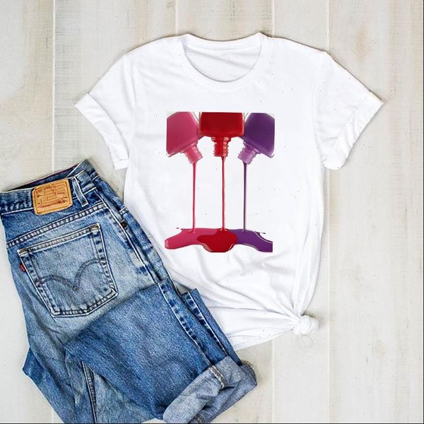 

women print 3d bottle fashion short sleeve lady graphic t ladies clothes tee female womens shirt clothing t shirt, White