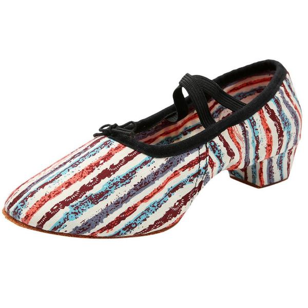 

professional women ballroom latin dance shoes square heel shoe women ladies closed toe salsa shoes female med heels 3cm, Black