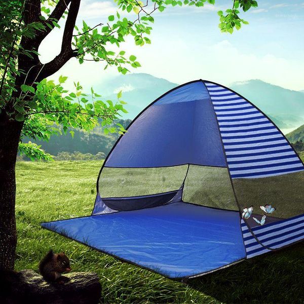

automatic no-build folding beach sunshade tent quickly open outdoor printing striped factory oem production wholesale1