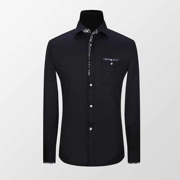 

ew spring mens shirts business long sleeve turn down collar shirts korean style slim fit solid shirt male button1, White;black