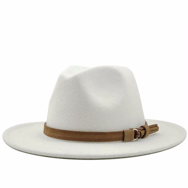 

women men wool fedora hat with leather ribbon gentleman elegant lady winter autumn wide brim jazz church panama sombrero cap 201106, Blue;gray