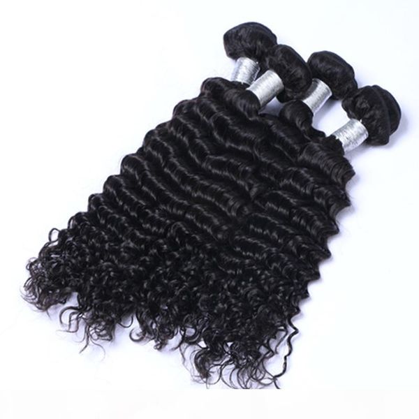 

can be dyed ombre hair brazilian peruvian malaysion natural color deep curly hair extension unprocessed human remy virgin hair weave, Black