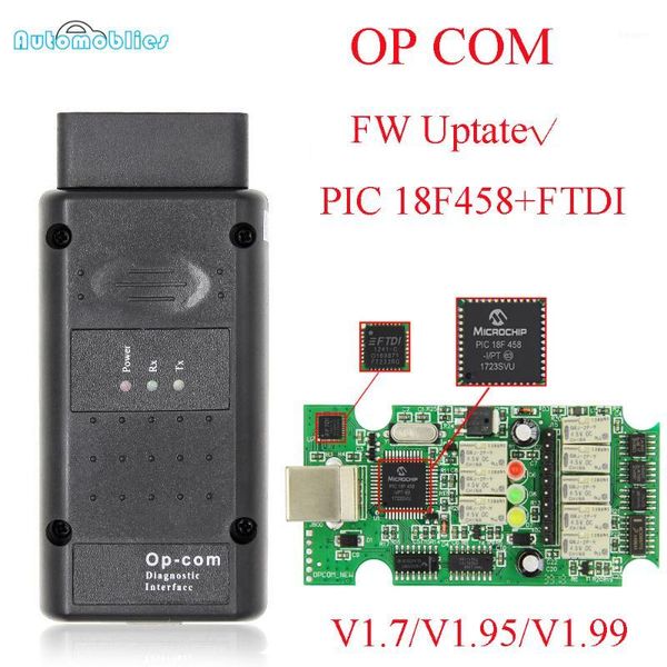 

diagnostic tools opcom v1.99 v1.70 v1.95 obd 2 can-bus code reader for op com op-com obd2 scanner pic18f458 ftdi ft232 v5 chip1