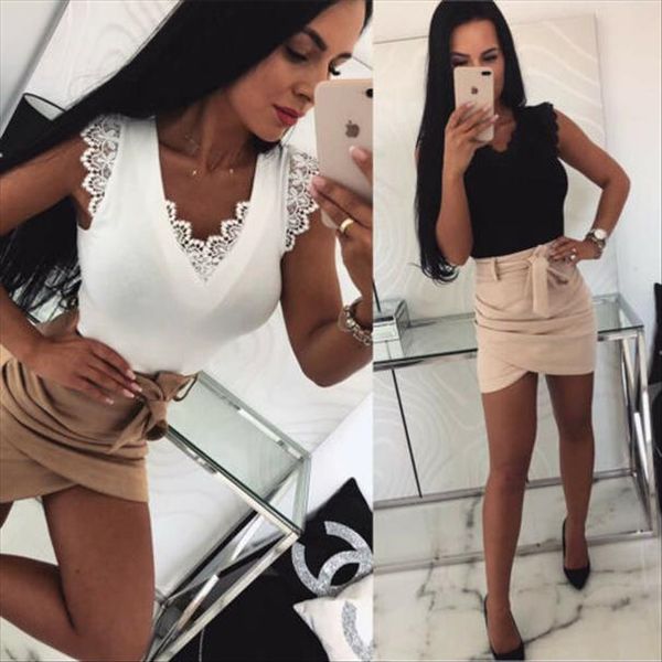 

майка женской тонкий лето женщины кружева цветочный принт рукава жилет топ блуза t shirt drop доставка, White