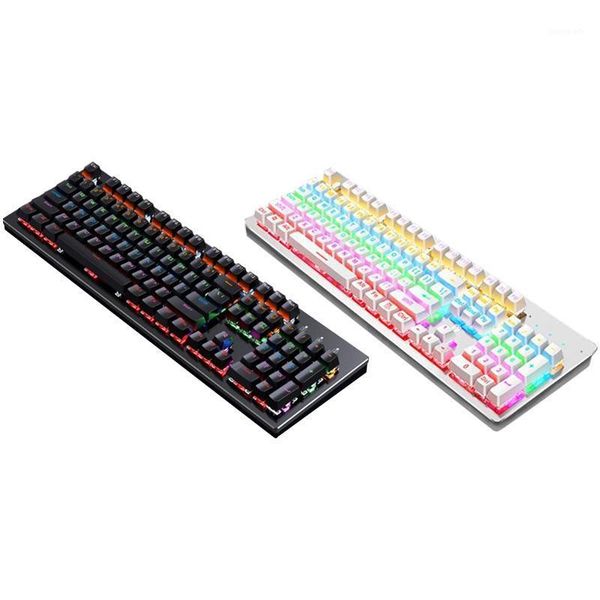 

keyboards mechanical gaming keyboard with blue switches led backlit 104 keys wired computer for pc games1