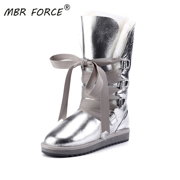 

mbr force lace up snow boots women sheepskin leather shearling wool fur lined girl winter shoes waterproof black y200915