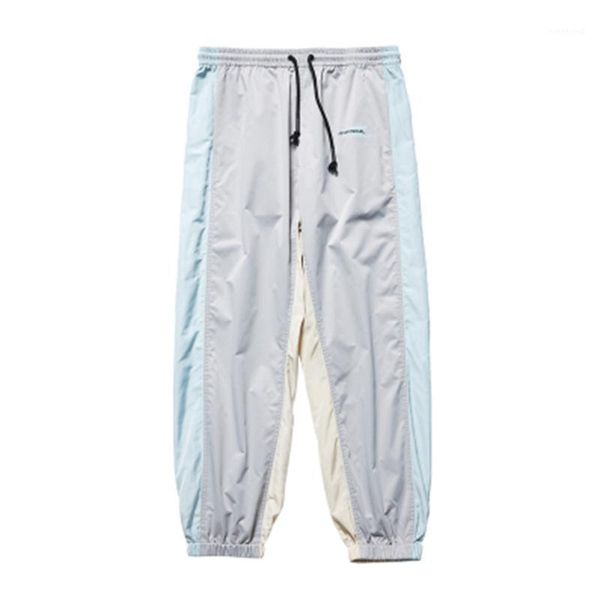

tripleleaf new hip-hop tide brand lovers loose contrast color stitching sports and leisure trousers1, Black