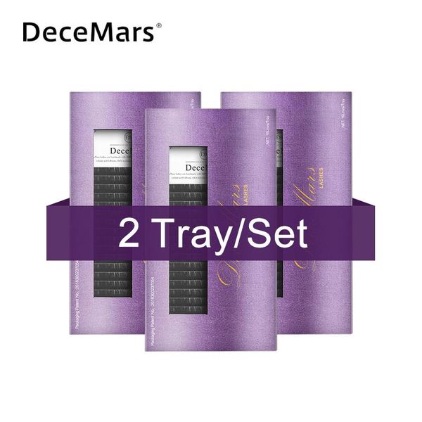 

decemars 2pcs/lot false mink individual eyelash extension for building lashes professional eyelash extension
