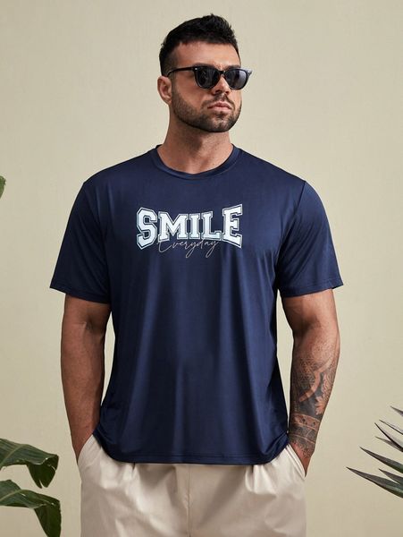 

extended sizes men slogan graphic tee c4fn#, White;black