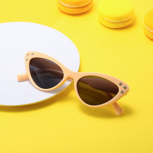 

sunglasses stylish rimless children cat eye fashion kid pink gradient cateye sun glasses boy girl goggle uv400 mirror eyewear, White;black