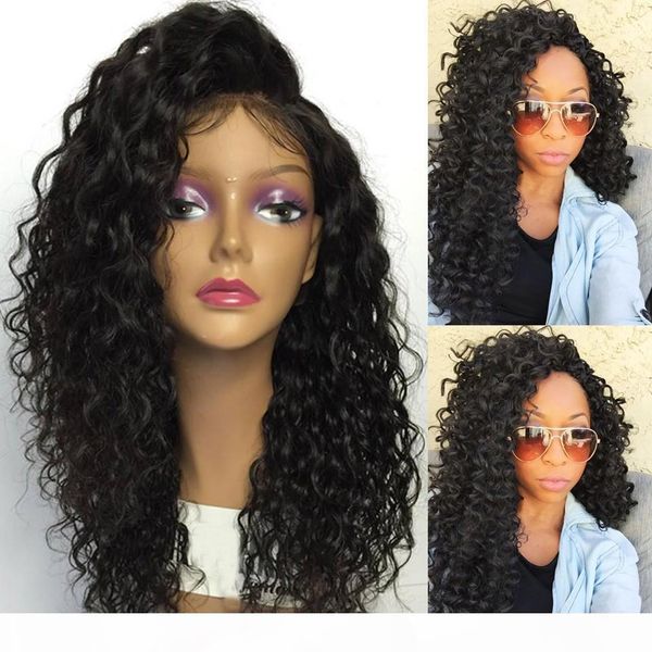 

100% unprocessed human hair full lace wigs lace front wigs with baby hair 8a deep wave brazilian human wig for black women, Black;brown