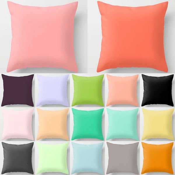 

1pcs solid color cushion cover polyester pillowcase 45*45cm home decoration throw sofa bed car decor pillow case 40966