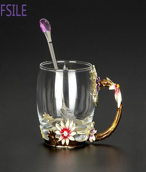 

mugflower glass tea crystal water for milk set resistant heat creative drinkware enamel coffee gift mug cup wmtvdt xhhair