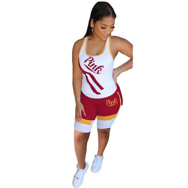

2020 женские письма напечатаны vestcasual костюм спортивный двухсекционный набор письмо 2020 женщин печатных жилет жилет vestcasual костюм с, Gray