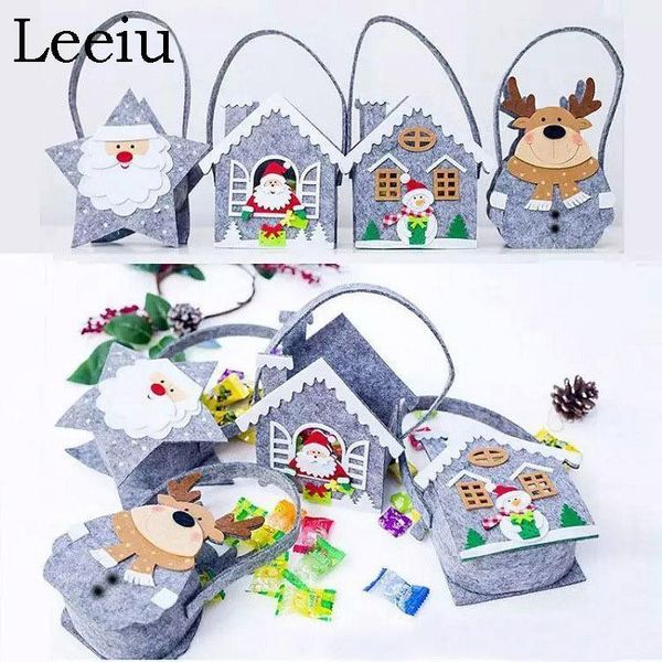 

leeiu 1pc felt christmas candy bag holder elk santa claus christmas gift bags natal decoration for home xmas gifts1