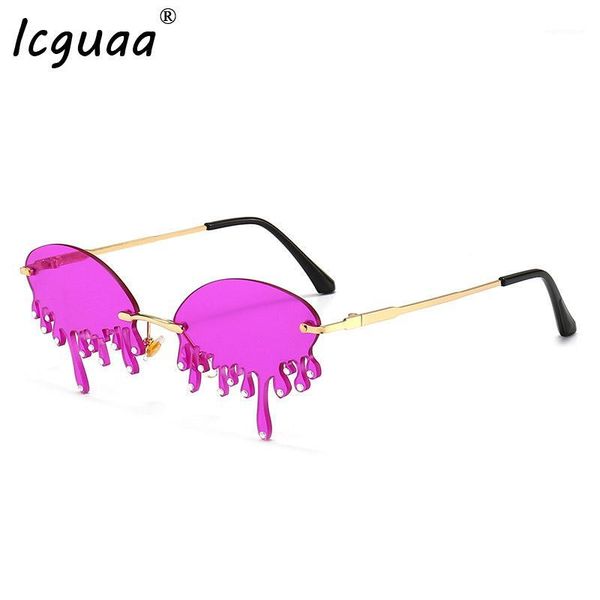 

Rimless Rhinestone Sunglasses Women 2020 Crystal Unique Tears Shape Steampunk Sunglasses Female Gafas Shades Oculos Feminino1, White;black