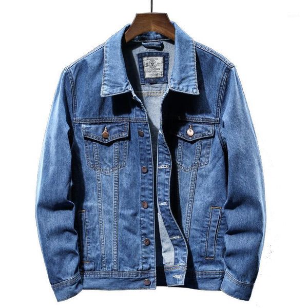 

2021 spring autumn mens denim jacket trendy fashion ripped denim jacket mens jeans outwear male cowboy coats 4xl,60101, Black;brown