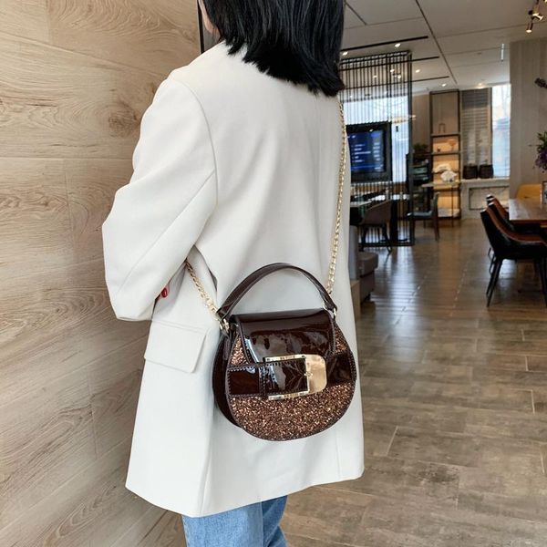 

fashion women's shoulder bags luxury pu leather crossbody bags for women 2020 new designer messenger sequins handbag saddle