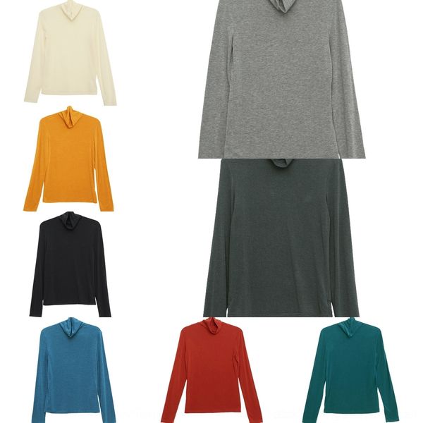 

mv64b tg высокой шеи упругой для нижней стройной женской верхней части падения шерсти bottom x9ghh 2020 новый универсальный длинный рукав вя, White;black