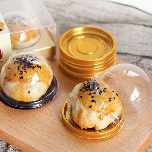 

gift wrap 50 pcs mini round moon cake container trays packaging box holder wedding party favor boxes 50g mooncake egg-yolk puff holders1