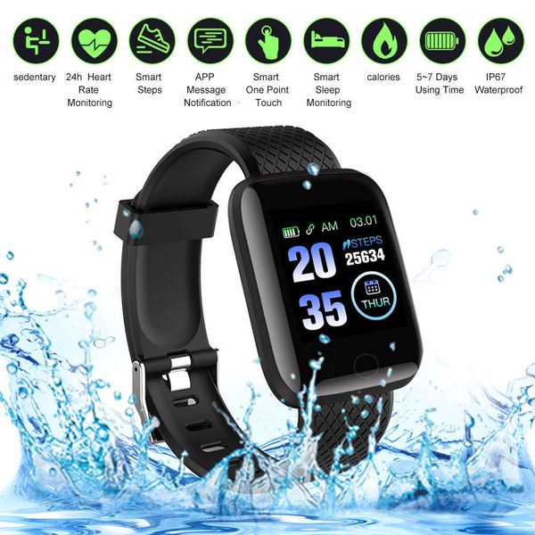 

smart 116plus, sport watch with heart rate control and step c