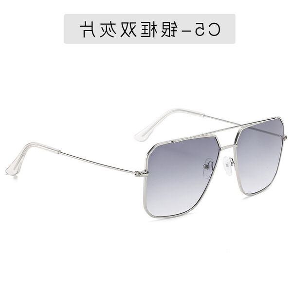 

retro classic polygon oversized sunglass men brand digner sun glass women vintage metal frame gradation eyewear uv400, White;black