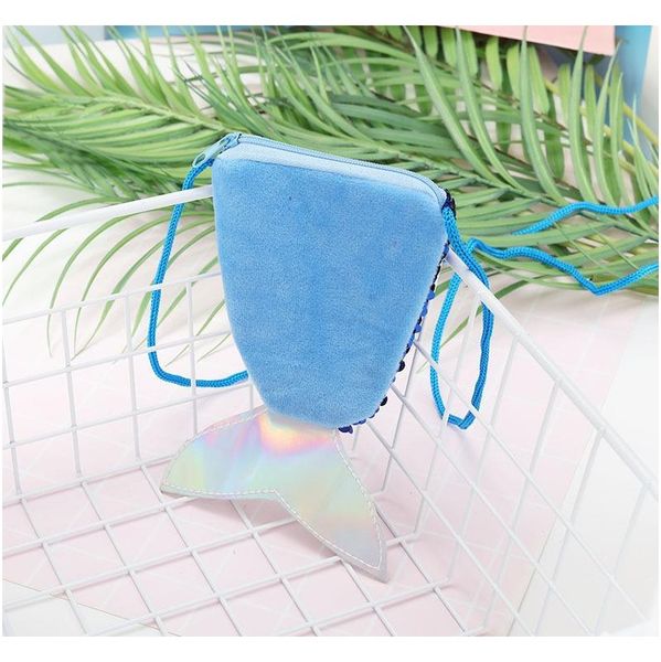 

women mermaid tail sequins coin purse girls crossbody bags card holder small portable glittler wallet purse bag jllltt garden_light