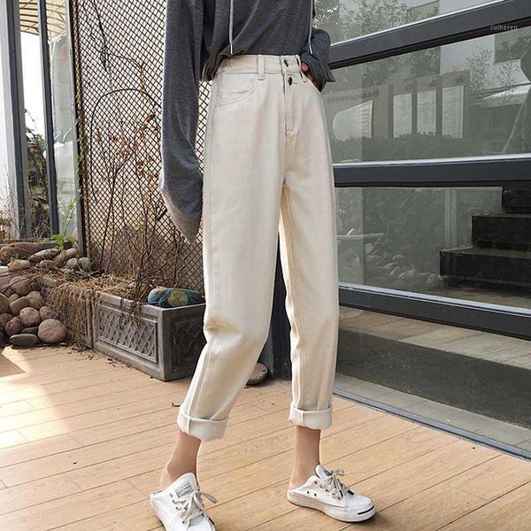 

high waist full harem jeans woman spring autumn plus size pockets mom jeans ladies sreetwear casual beige mujer1, Blue