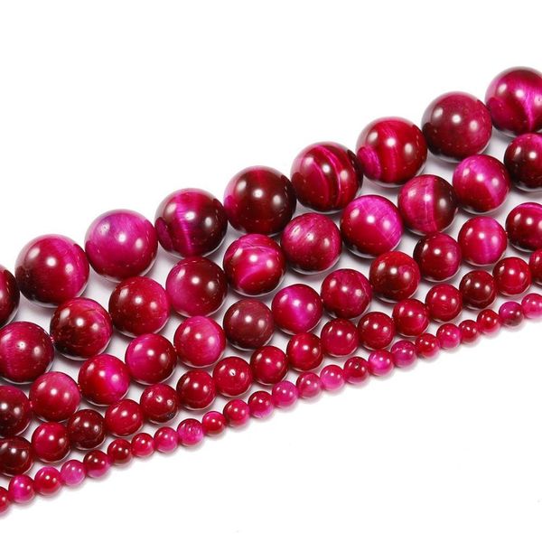 

1strand lot 4 6 8 10 12mm natural stone rose red tiger eye agat round beads loose spacer bead for jewelry making h jllirs