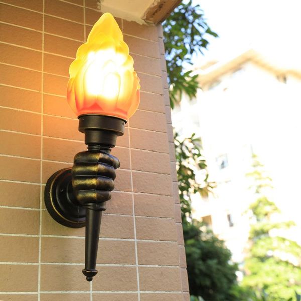 

wall lamp torch hands lights for loft industrial decor light outdoor indoor lighting garden yards stairs bedside