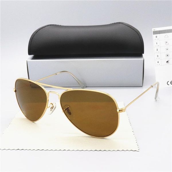 

2021 luxury polarized sunglasses men women pilot sunglasses uv400 eyewear brand glasses metal frame polaroid glass lens with box, White;black