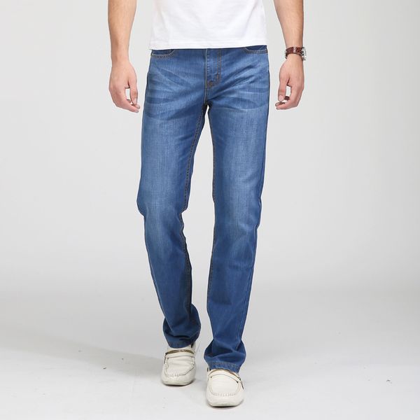 

new fashion large straight jeans men's thin four seasons, Blue