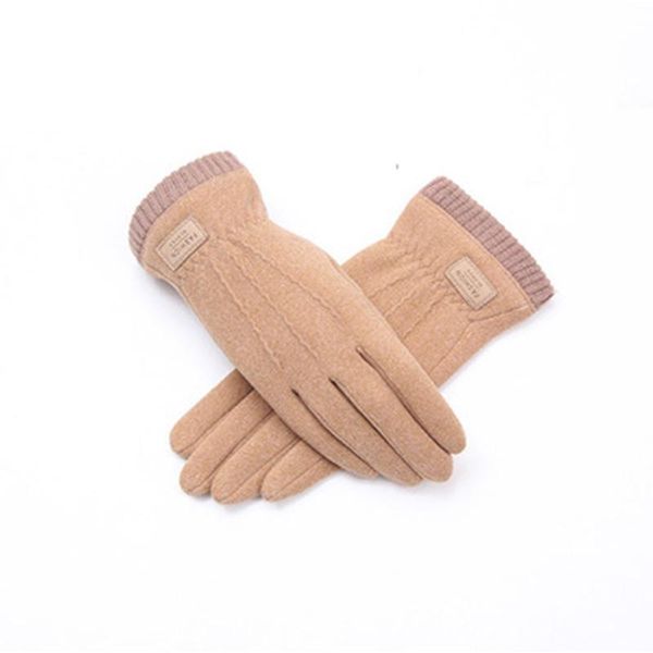 

five fingers gloves winter warm cashmere driving female plus velvet thicken sport cycling windproof wool knit touch screen mittens l64l, Blue;gray