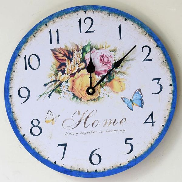 

frameless hanging clock home fresh floral wall decoration pendant wall clock farmhouse decor1