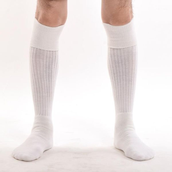 

men kilt socks white black knee length hose1