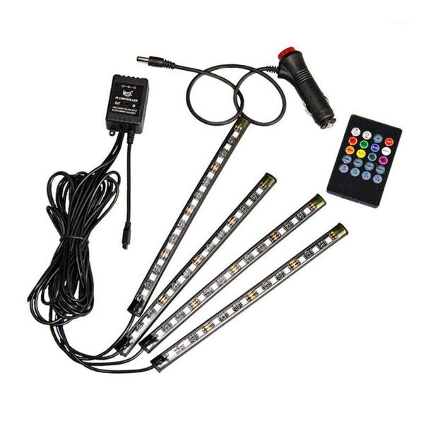 

48 led ambient light car interior decorative light seat foot ground atmosphere lamp remote music voice control1