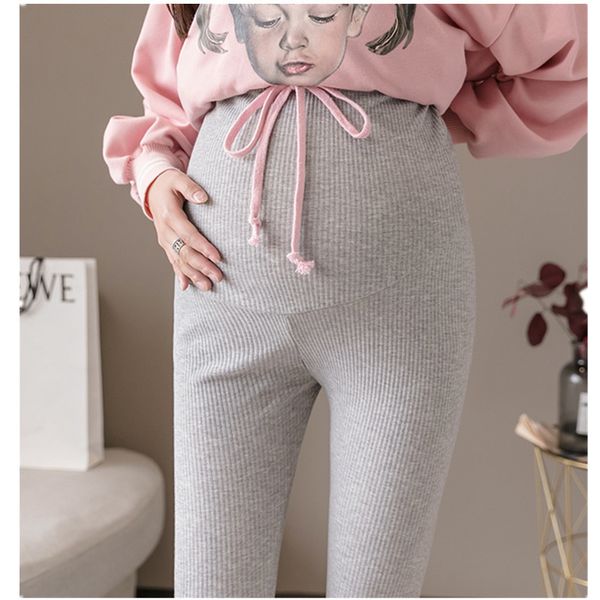 

high waist maternity leggings adjustable pregnant women pregnancy clothes pants ropa mujer embarazada premama enceinte lj201119, White