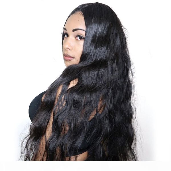 

glueless full lace wigs for black women body wave unprocessed indian human hair lace front wigs with natural hairline, Black;brown