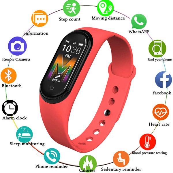

m5 for men women, sports smart watch with call, bluetooth and music, 2021