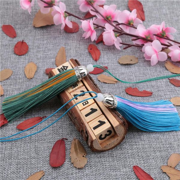 

12 шт. лот 10 см двухцветная кисточка шелковый бахрома швейные бангульки отделка декоративные ключные кизы для занавес украшение дома h wmty