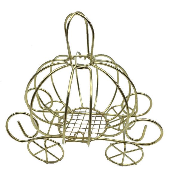

20pcs golden iron carriage candy box pumpkin car metal iron box for wedding baby shower decoration favors 1027
