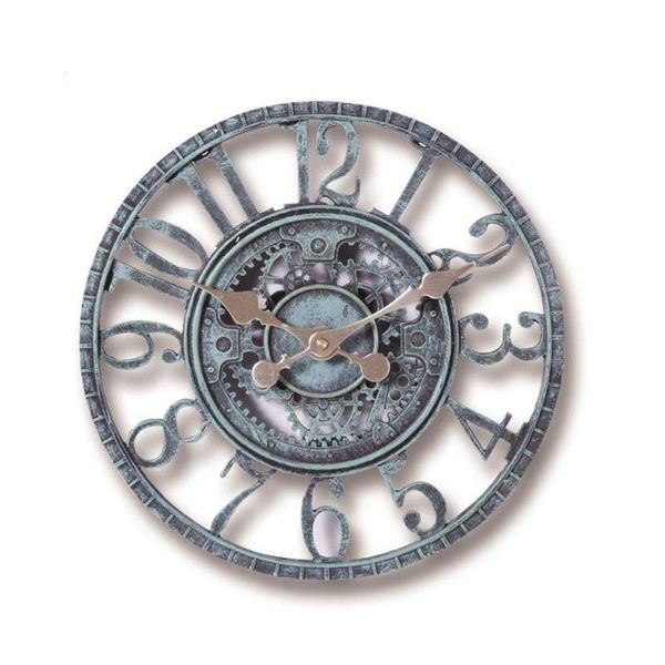 

creativem outdoor garden wall clock waterproof vintage garden ornament hollow gear roman numeral hanging clock