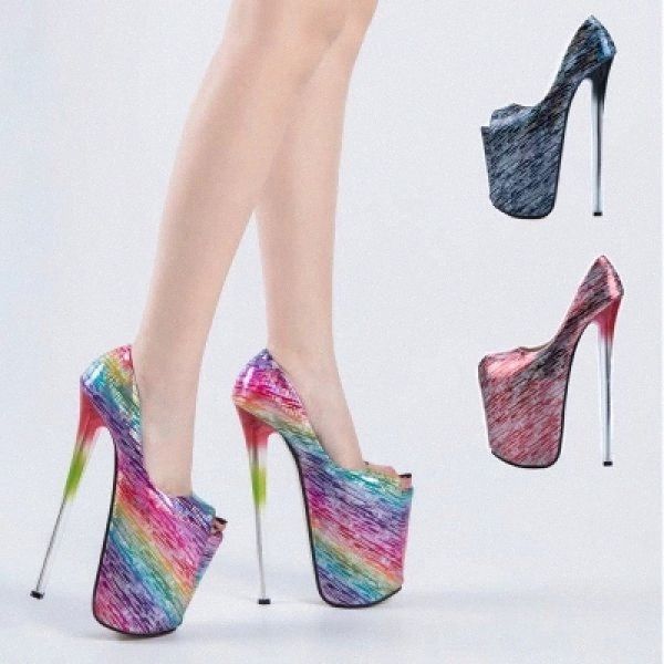

2019 spring women pumps thin high heel 22cm open toe wedding shoes platform concise shallow mouth office ladies pumps size 34-43 #sx2l, Black