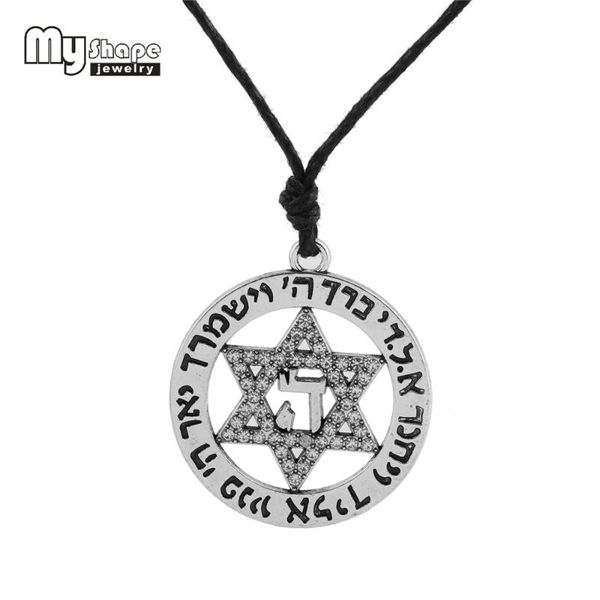 

my shape crystal star of david tetragrammaton amulets and talismans pendant necklace fashion women gold color sliver color, Silver