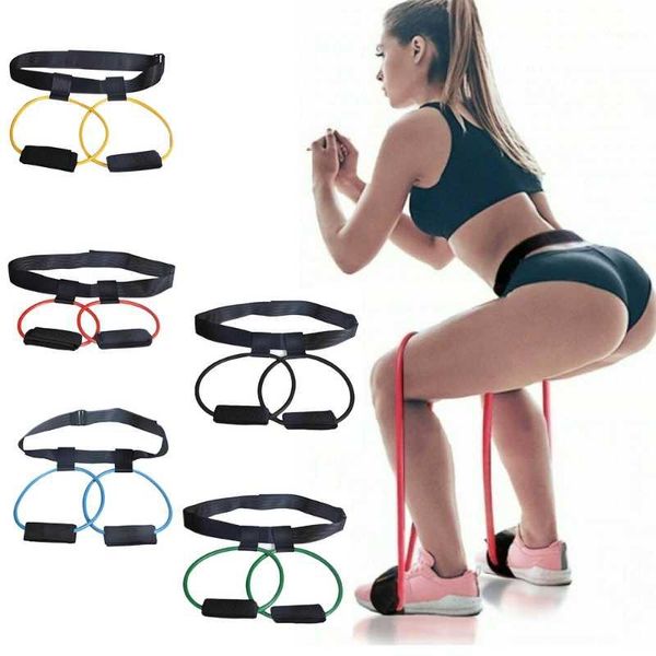 

resistance bands multi function fitness bulegs muscle training adjust waist belt elastic pedal exerciser workout home1