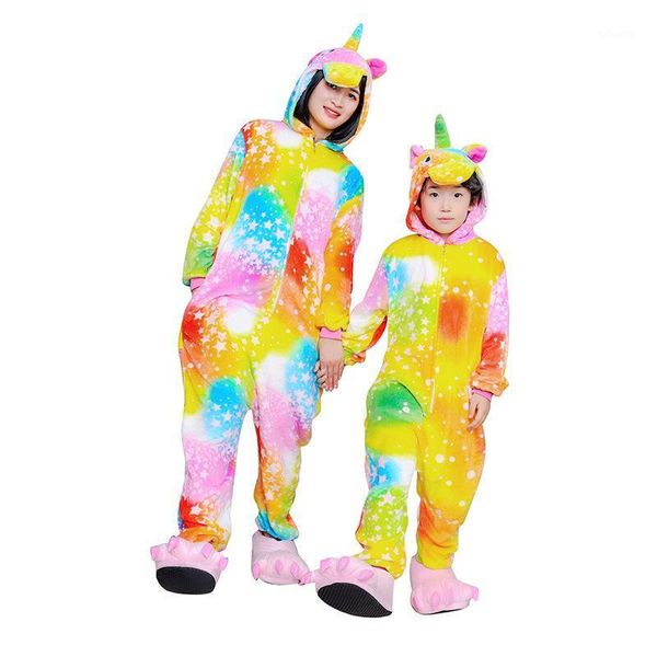 

hooded pyjamas suit outfit 2020 autumn winter home clothes warm yellow onesies cartoon pajamas family matching outfits1, Black;white