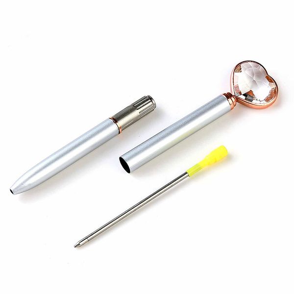 

ballpoint pen big gem metal ball with large diamond magical fashion school office supplies students gift awards, Blue;orange