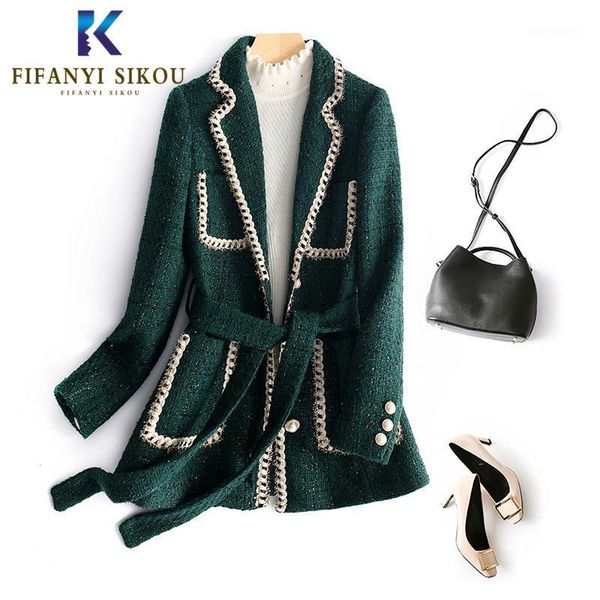 

women's wool & blends coat women fashion elegant winter casual thick warm overcoat single breasted belt woolen female1, Black