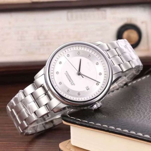 

fine ordinary single fold steel buckle china quartz full automatic leisure screw crown pointer men's mechanical watch, Slivery;brown