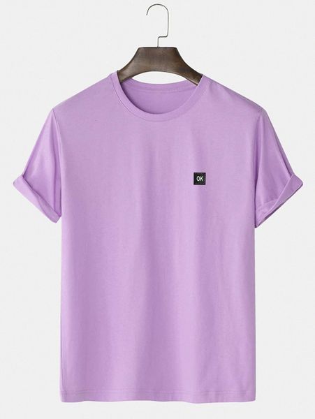 

men letter embroidery tee z4s3#, White;black